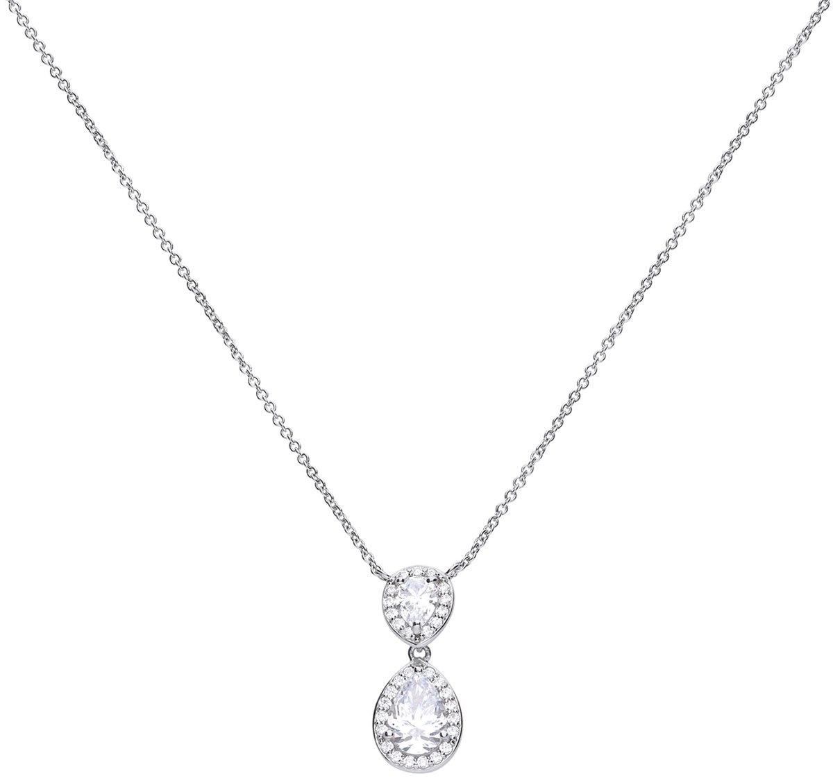 Zilveren collier met hanger met zirkonia 6309091082