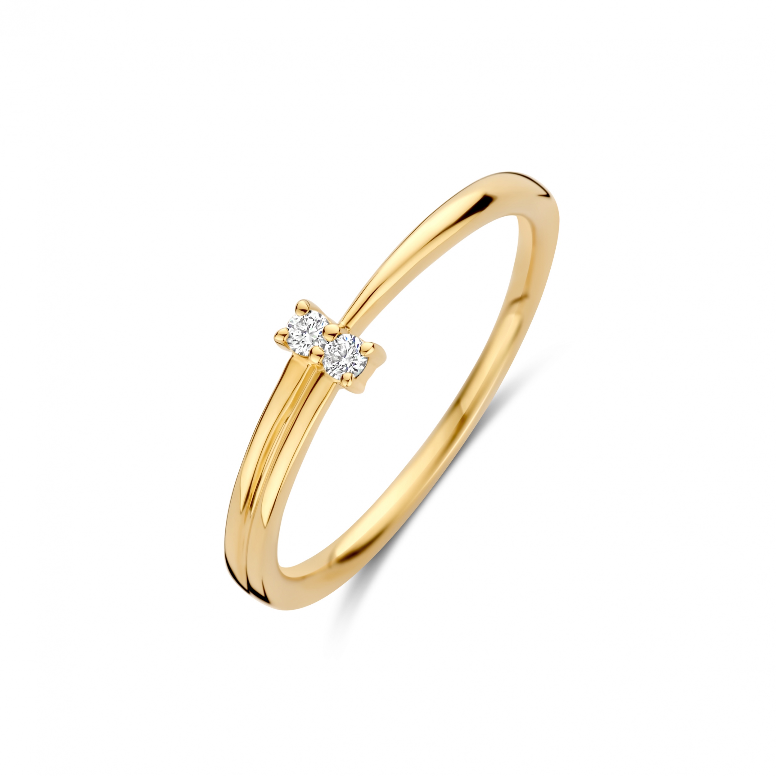 14 krt geelgouden ring met briljant 607269906