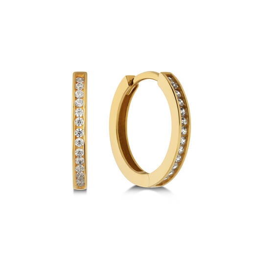 14 krt gouden creolen met zirkonia 207017010