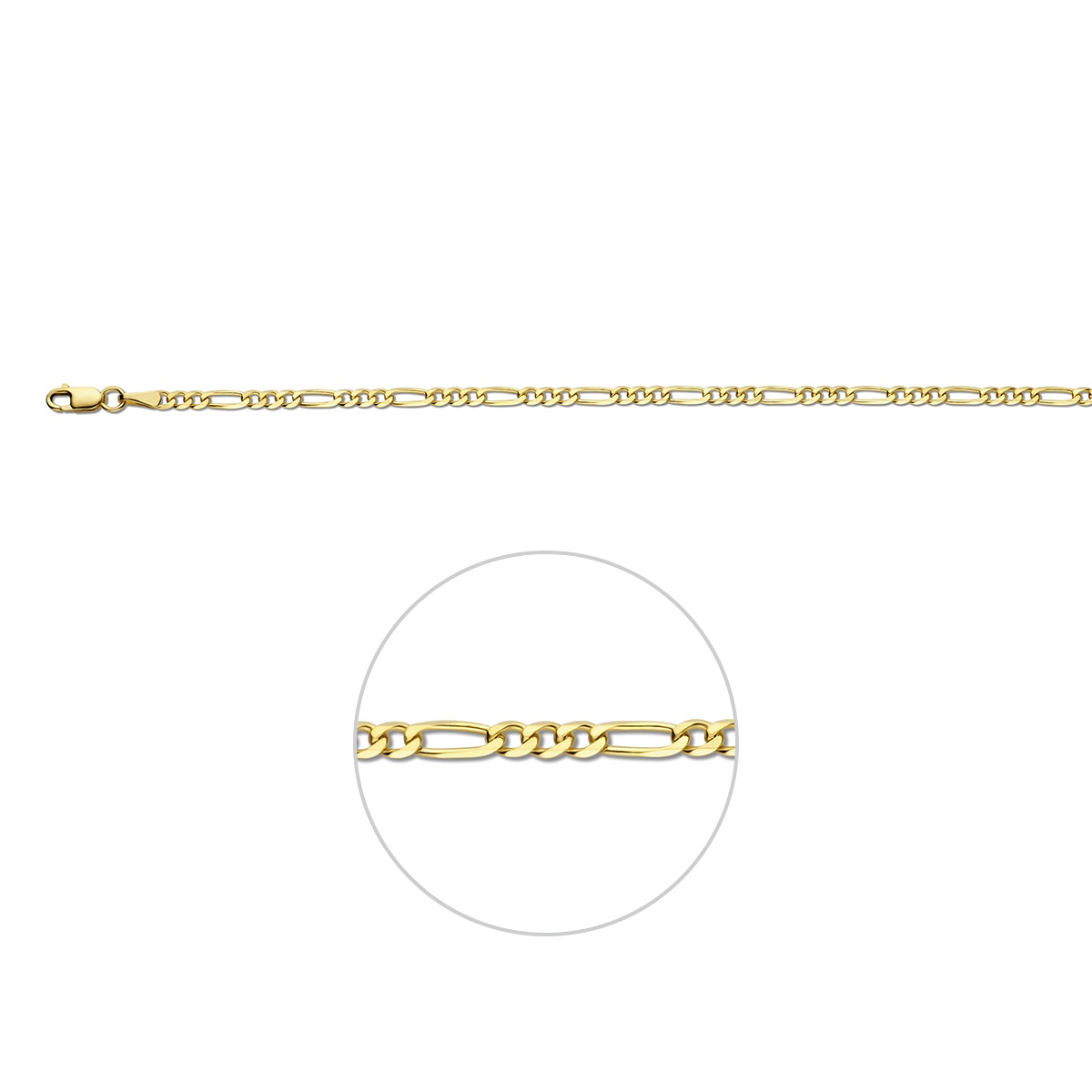 14 krt gouden armband figaro 4025994