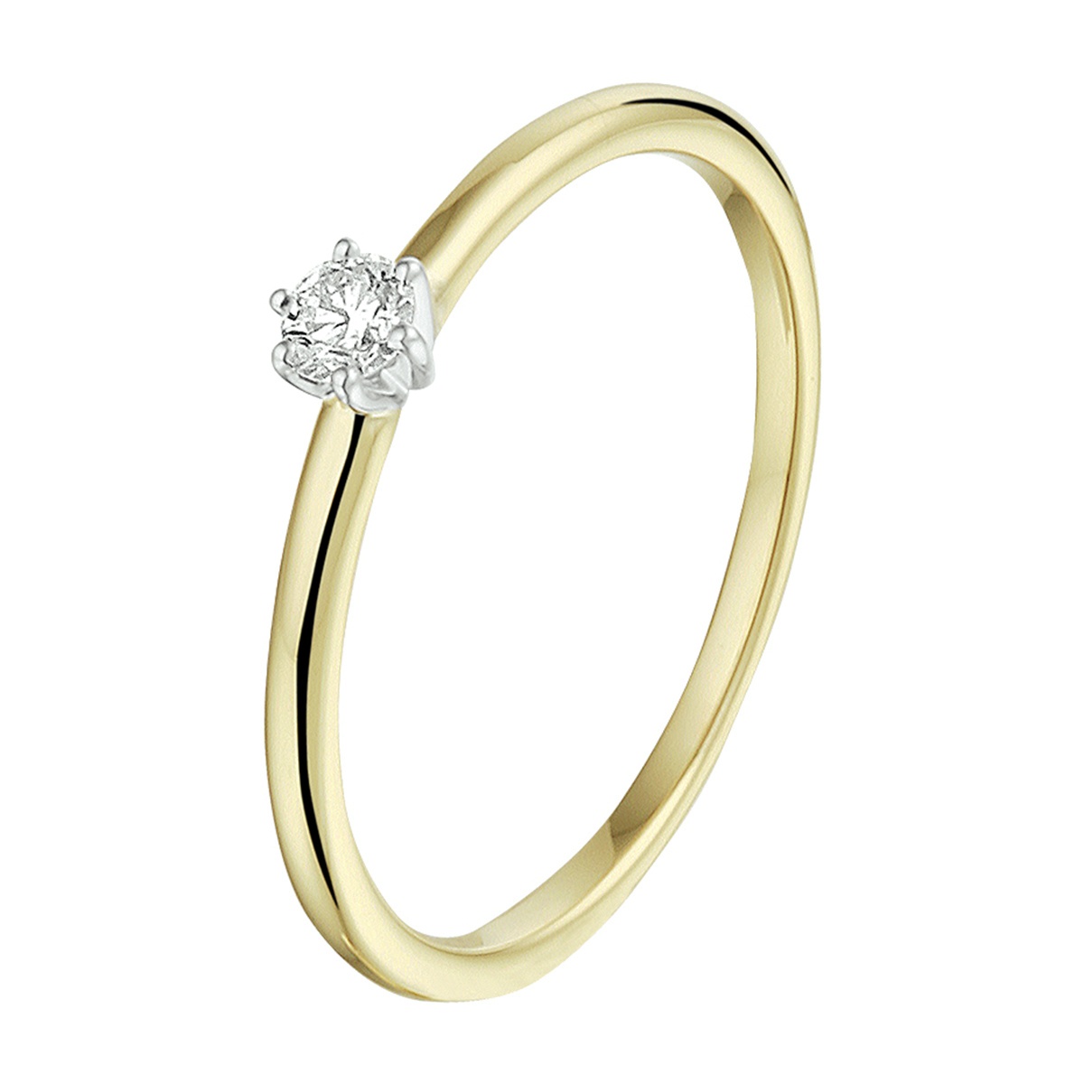 14 krt bicolour gouden ring met diamant 0.10 crt H / SI 4208558