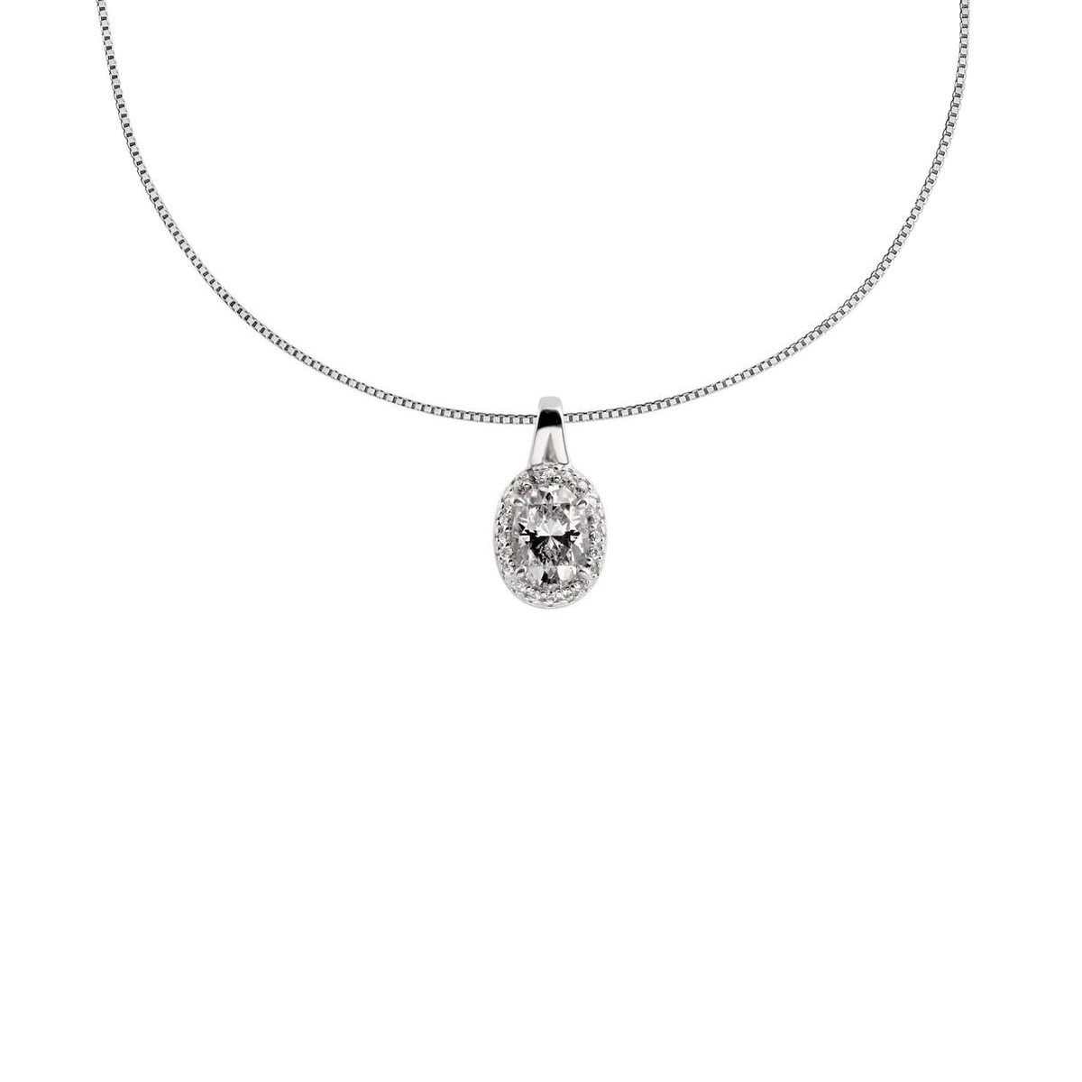 Zilveren collier met hanger met zirkonia 6513381082