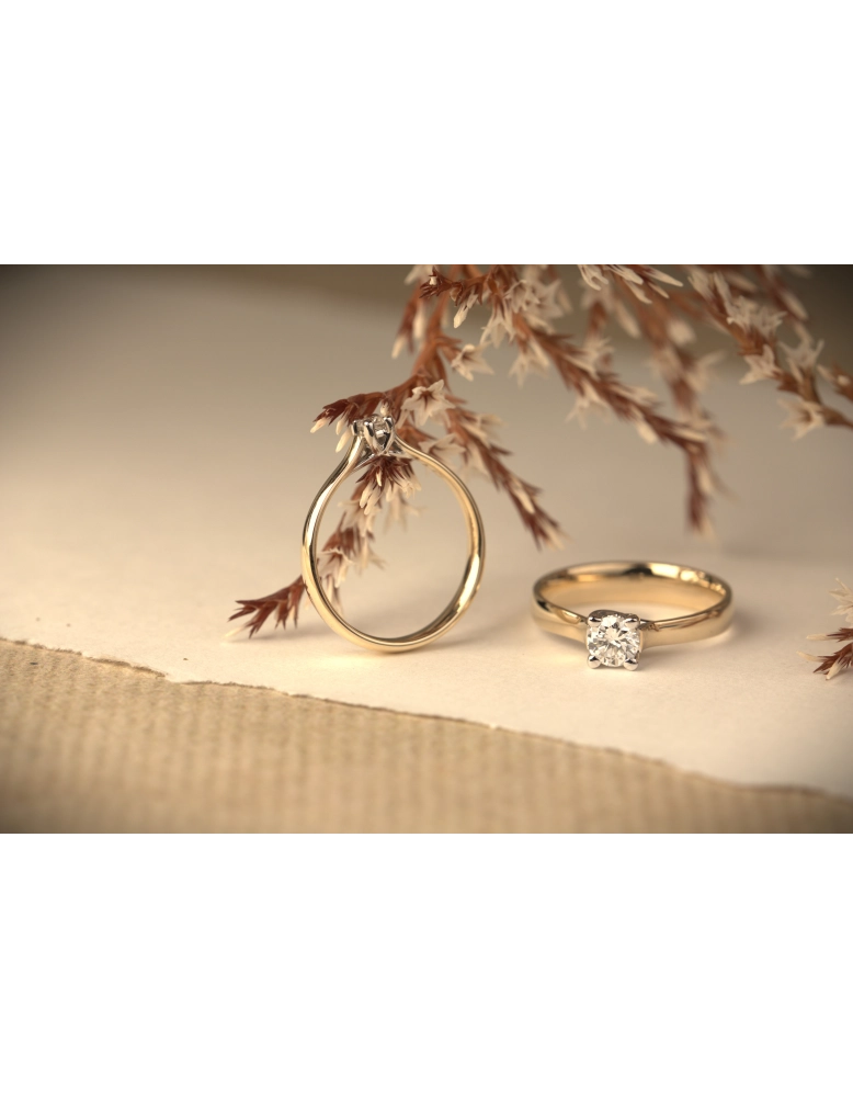 14 krt geelgouden solitair ring 707341010