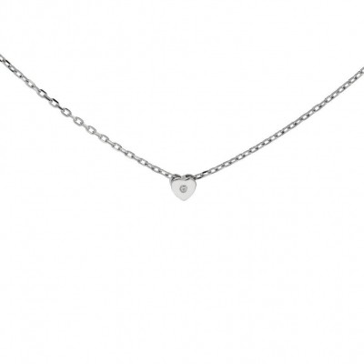 Foto van LOVENOTES ZILVEREN LENGTECOLLIER INCL. HANGER - 102.2019.42 - 42 CM - HART MET ZIRKONIA