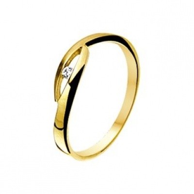 Foto van Geelgouden ring met zirkonia 40.14439