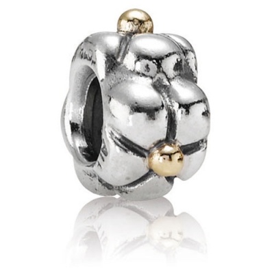 Foto van Pandora 790125 zilver met goud bedel bloem