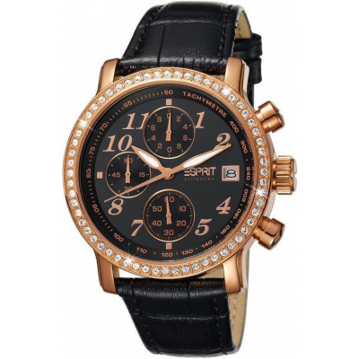 Foto van Esprit Pontess Black Rosegold dameshorloge el900322005