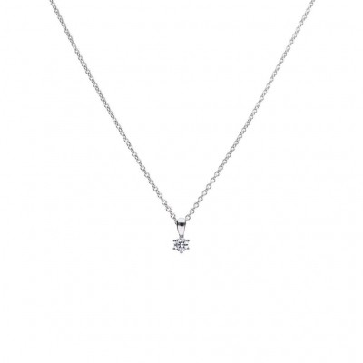 Foto van DIAMONFIRE ZILVEREN COLLIER DIAMONFIRE - 0.25 CT - 4 MM - 45 CM - SOLITAIRE - 0.25 CT - 4 MM