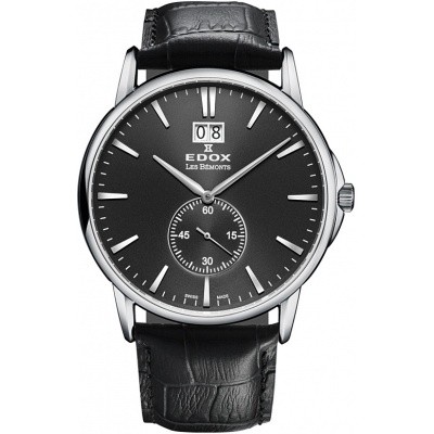 Foto van EDOX LES BEMONTS ULTRA SLIM BIG DATE 64012 3 NIN