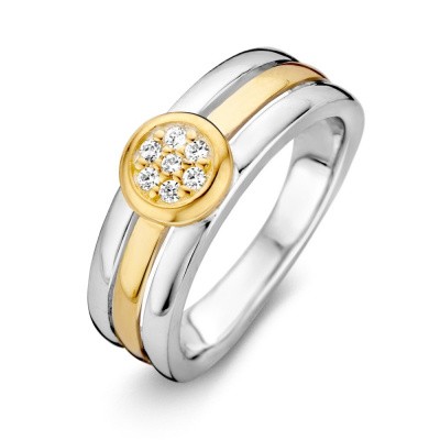 Foto van Ring zilver/goud zirkonia RF625963-56