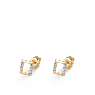 Foto van Gouden oorknoppen met zirkonia EDD01-3837 van het merk Swing Jewels