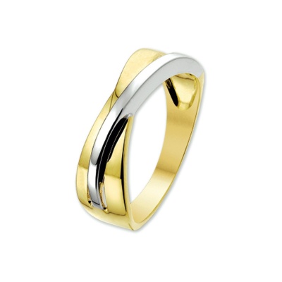 Foto van 14 krt bicolour gouden ring 4205513