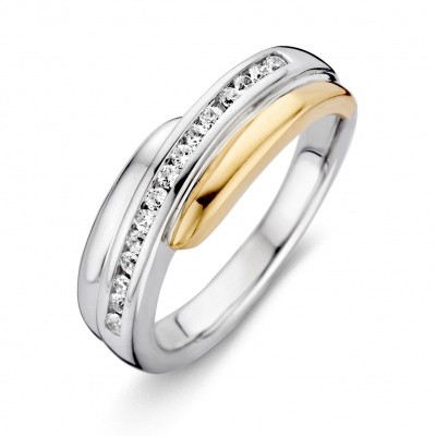 Foto van Ring zilver/goud zirkonia RF625212-56
