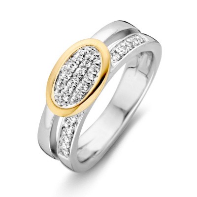 Foto van Ring zilver/goud zirkonia RF625964-56