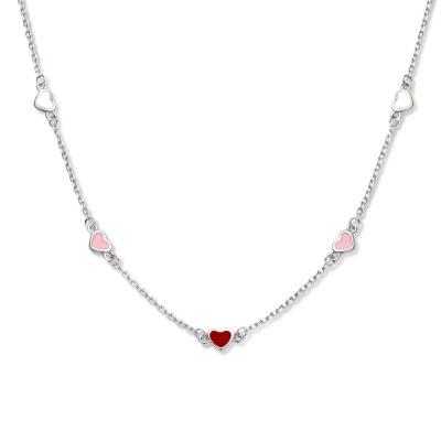 Foto van Zilveren collier met hartjes 1336225