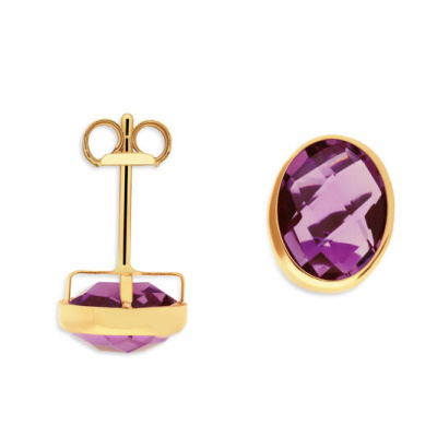 Foto van Gouden oorknoppen met amethist 206069000