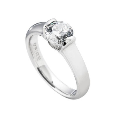 Foto van Diamonfire zilveren solitaire ring - MAAT 16.5 - ronde steen - 814.0009