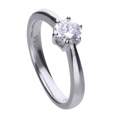 Foto van DIAMONFIRE ZILVEREN SOLITAIRE RING DIAMONFIRE - 0.75 CT
