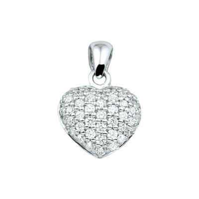 Foto van Zilveren harthanger met zirkonia 1307389