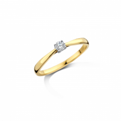 Foto van 14 krt gouden solitair ring met 0.15 crt lab grown diamant 41-730-1015LG 