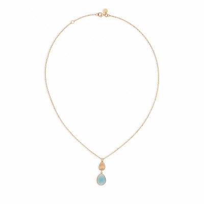 Foto van Italo Bottene 14 krt gouden collier met London Blue topaas CO3215LB
