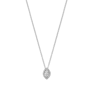 Foto van 14 krt witgouden collier met diamant 4106426