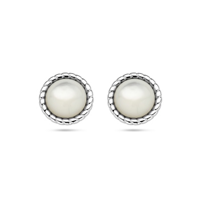 Foto van Zilveren oorknoppen met parelmoer 1337730