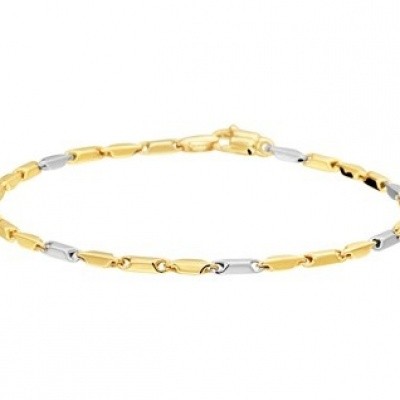 Foto van Bicolor wit- en geelgouden armband 42.08154