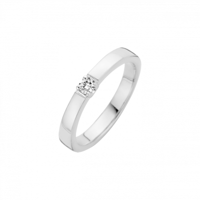 Foto van 14 krt witgouden ring met 0.05 crt briljant 756110505