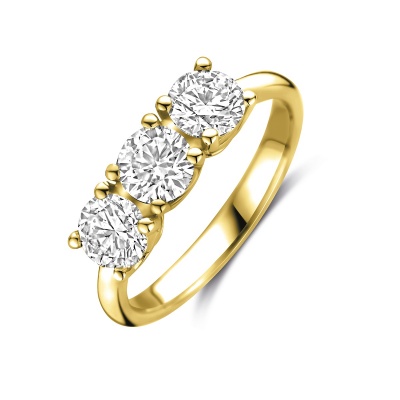 Foto van 14 krt geelgouden ring met 1.50 crt lab grown diamant 4034114