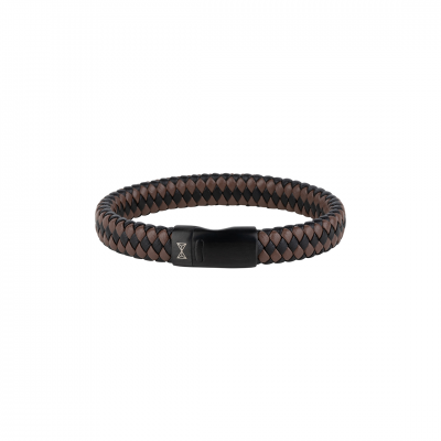 Foto van AZE Armband Leer Iron Jack Black-Brown-on-Black AZ-BL005-O-210