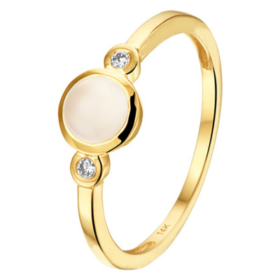 Foto van Ring maansteen en diamant 0.04ct H SI
