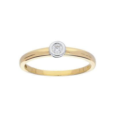 Foto van Glow 14 krt gouden ring met diamant 0.05crt