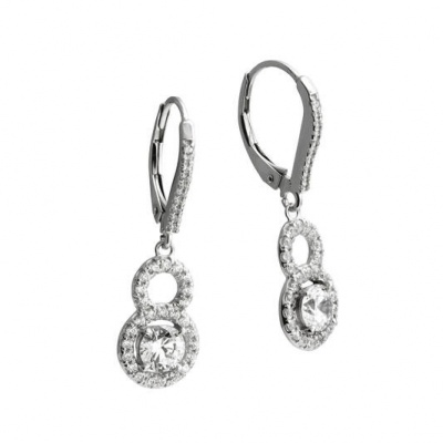 Foto van Diamonfire zilveren oorhangers met zirkonia 6214721082