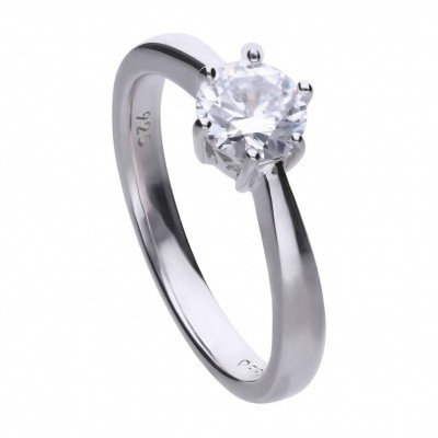Foto van DIAMONFIRE ZILVEREN SOLITAIRE RING 814.0033 - 1.00 CT - CHATONZETTING