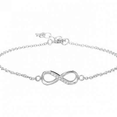 Foto van Armband infinity zirkonia 1,0 mm 15,5 + 2,5 cm 13.18855