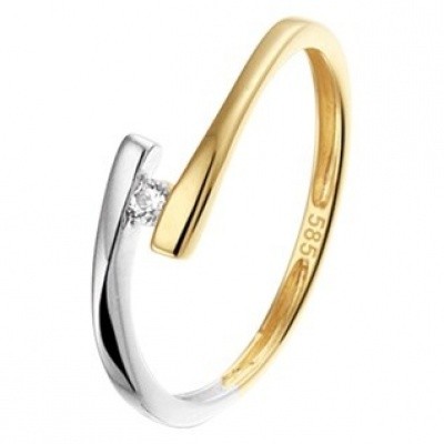Foto van Bicolor gouden ring met zirkonia 42.06522