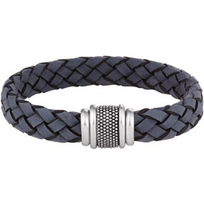 Foto van Armband blauw leer 12 mm 21 cm 65.05972