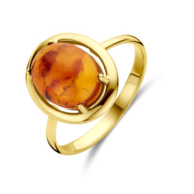 Foto van Gouden ring met Amber 4030843
