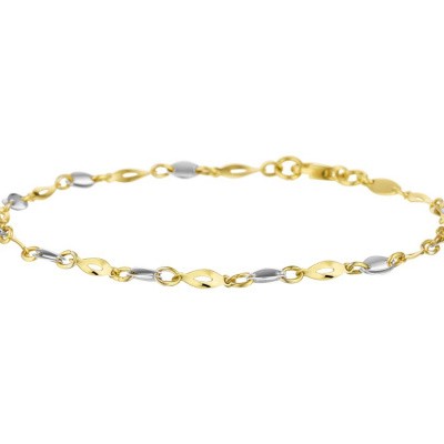 Foto van Bicolor wit- en geelgouden armband 2,5 mm 19 cm 42.07176
