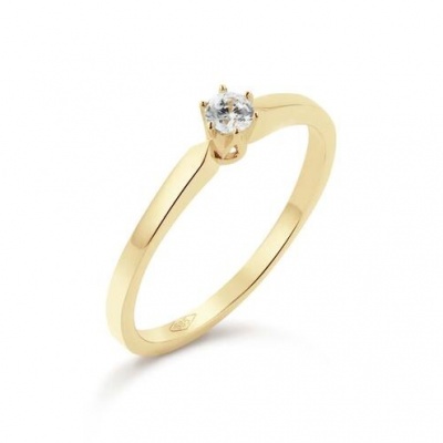 Foto van 14 krt geelgouden ring met zirkonia 2141035
