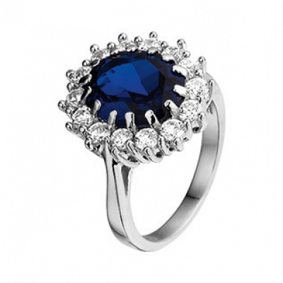 Foto van Ring zirkonia en synthetische saffier 13.26211