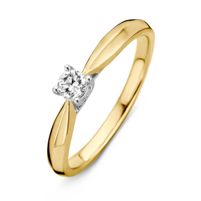 Foto van Bicolour gouden ring met briljant