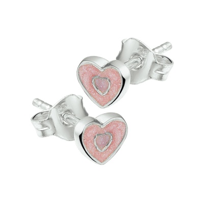 Foto van Zilveren oorstekers met hart 1019440