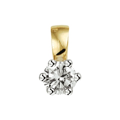 Foto van 14 krt bicolour gouden hanger met 0.10 crt briljant H/SI 4208285