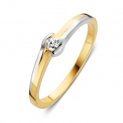 Foto van Ring bicolor zirkonia RH426586 maat 56