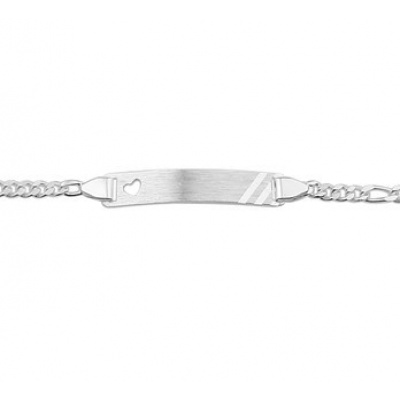 Foto van Graveerarmband hart figaro plaat 5,0 mm 16 - 18 cm 10.05604
