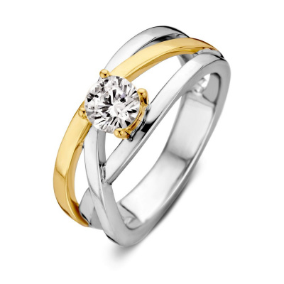 Foto van Ring zilver/goud zirkonia RF626845