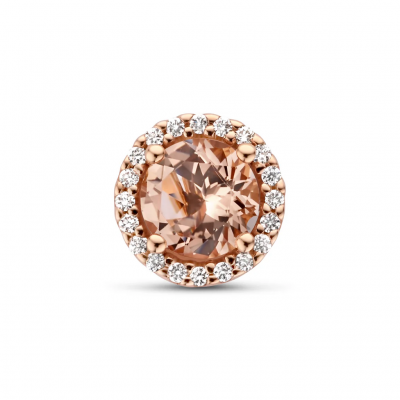Foto van 14 krt roodgouden hanger met morganiet en 0.09 crt diamant 4401410