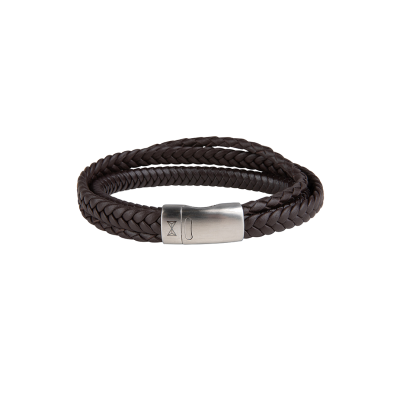 Foto van AZE armband Iron Three String Brown (21,0cm) AZ-BL002-B-21
